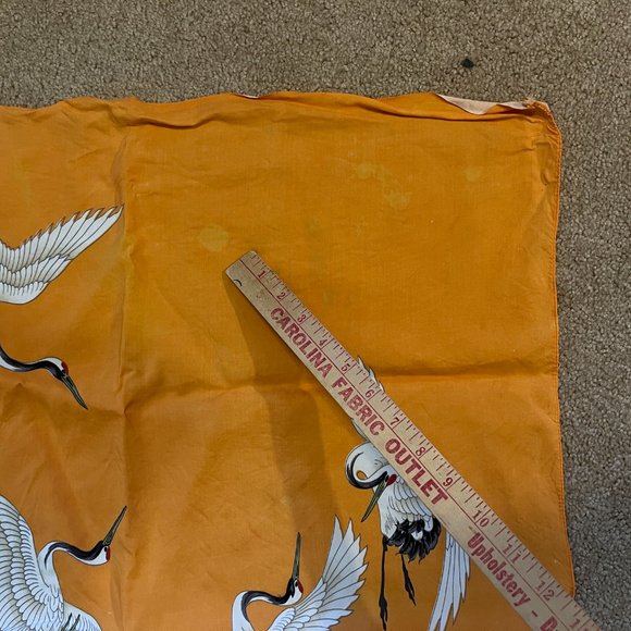 VTG Crane Scarf GUC Lovely colors Neon Orange Birds - Picture 3 of 3